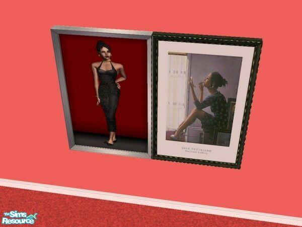 Sims 2 — Lady on Red Reprints 2 by Modfan by modfan — Reprint of the Lady on Red painting with customized frame.