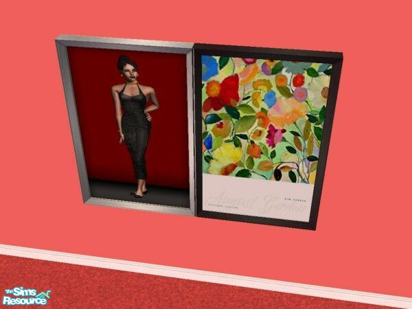 Sims 2 — Lady on Red Reprints 2 by Modfan by modfan — Reprint of the Lady on Red painting with customized frame.