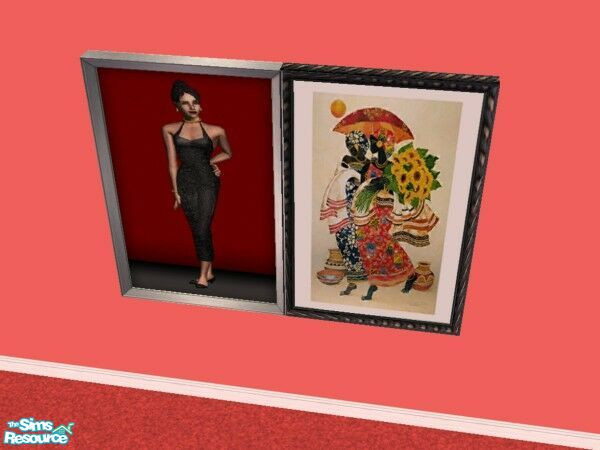 Sims 2 — Lady on Red Reprints 2 by Modfan by modfan — Reprint of the Lady on Red painting with customized frame.