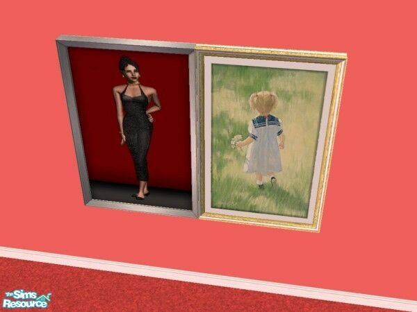 Sims 2 — Lady on Red Reprints 2 by Modfan by modfan — Reprint of the Lady on Red painting with customized frame.