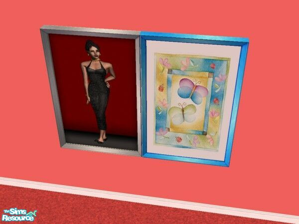 Sims 2 — Lady on Red Reprints 2 by Modfan by modfan — Reprint of the Lady on Red painting with customized frame.