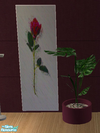 Sims 2 — Plant in Aubergine Pot by SSilver — This is a recolor of the plant that can be found in Living Room #3 on 4 Ever