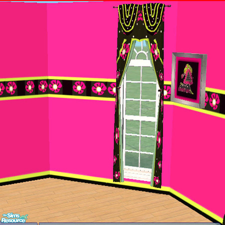 Sims 2 — beddy bug curtains by oldmember_justme11806 — I this brightly colored curtains goes with the beddy bug
