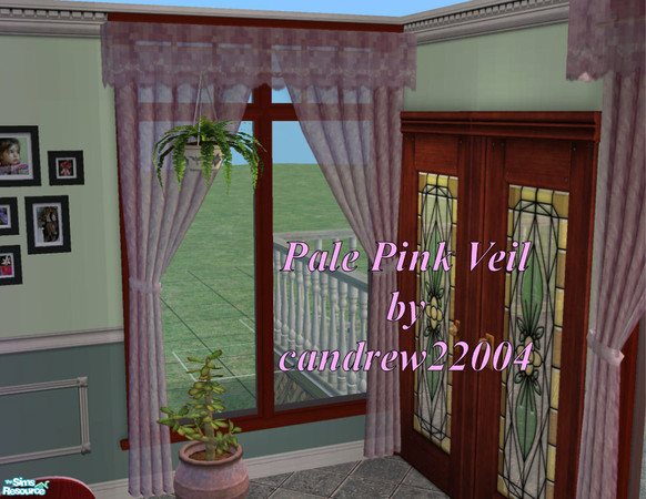 Sims 2 — Pale Pink Veil Drapes by candrew22004 — These Pale Pink Veil Drapes are a recolor of Deluxe Veil of Dreams