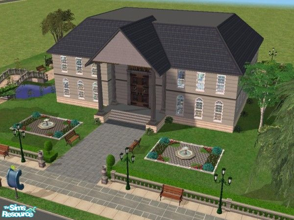 Sims 2 — Woodentop County Library by hatshepsut — Just the place for the knowledgable sim, or if books aren't your thing