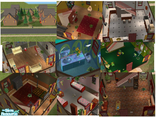 Sims 2 — 29 Melody Blvd by FireDespot — Here's a house that is spilt into 4 parts/cabins for sims who need their space. 2