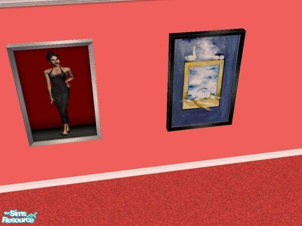 Sims 2 — Lady on Red Reprint Set by Modfan by modfan — Reprint of the Lady on Red Paint, with its own unique frame. -