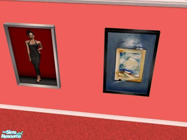 Sims 2 — Lady on Red Reprint Set by Modfan by modfan — Reprint of the Lady on Red Paint, with its own unique frame. -