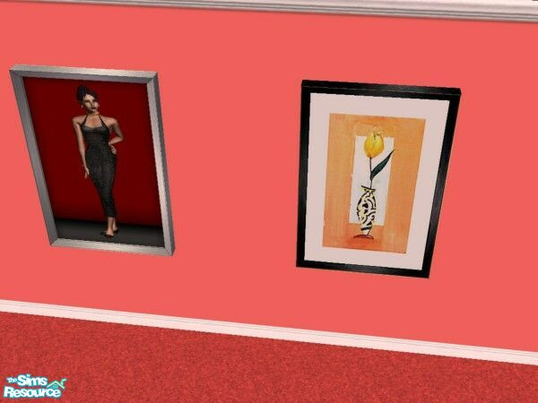 Sims 2 — Lady on Red Reprint Set by Modfan by modfan — Reprint of the Lady on Red Paint, with its own unique frame. -