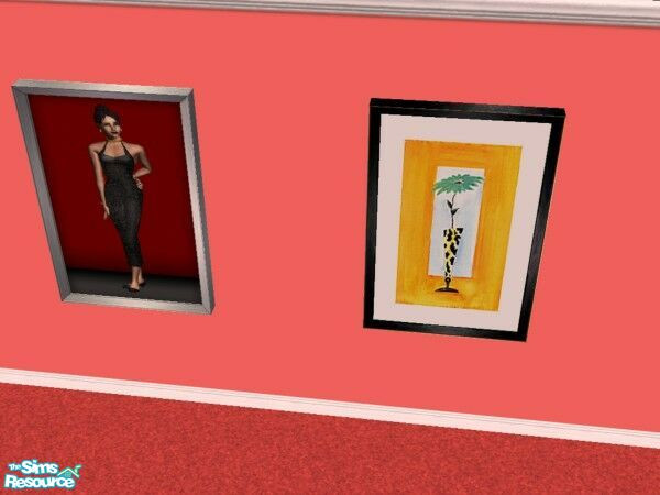 Sims 2 — Lady on Red Reprint Set by Modfan by modfan — Reprint of the Lady on Red Paint, with its own unique frame. -