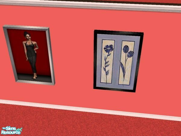Sims 2 — Lady on Red Reprint Set by Modfan by modfan — Reprint of the Lady on Red Paint, with its own unique frame. -