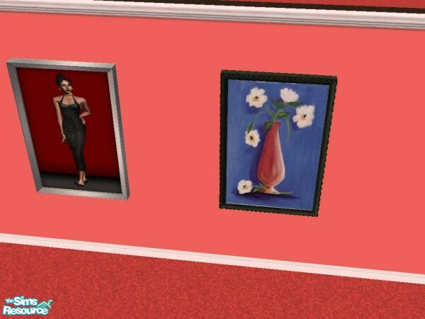 Sims 2 — Lady on Red Reprint Set by Modfan by modfan — Reprint of the Lady on Red Paint, with its own unique frame. -