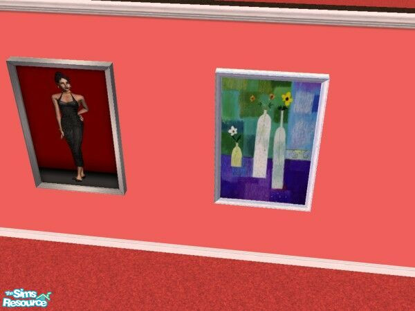 Sims 2 — Lady on Red Reprint Set by Modfan by modfan — Reprint of the Lady on Red Paint, with its own unique frame. -