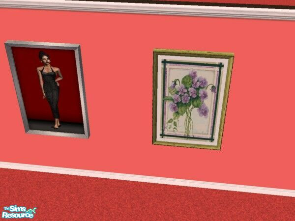 Sims 2 — Lady on Red Reprint Set by Modfan by modfan — Reprint of the Lady on Red Paint, with its own unique frame. -