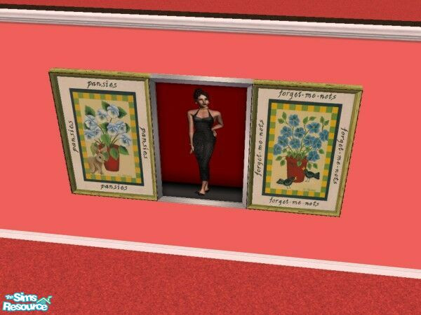 Sims 2 — Lady on Red Reprint Set by Modfan by modfan — Reprint of the Lady on Red Paint, with its own unique frame. -