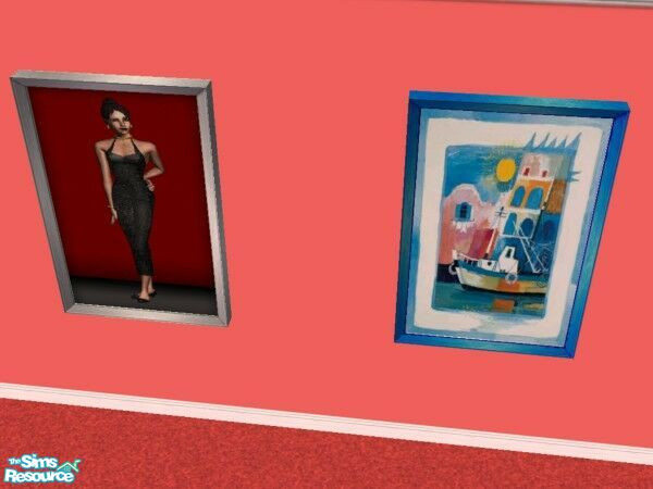 Sims 2 — Lady on Red Reprint Set by Modfan by modfan — Reprint of the Lady on Red Paint, with its own unique frame. -