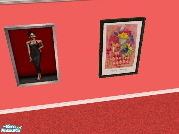 Sims 2 — Lady on Red Reprint Set by Modfan by modfan — Reprint of the Lady on Red Paint, with its own unique frame. -
