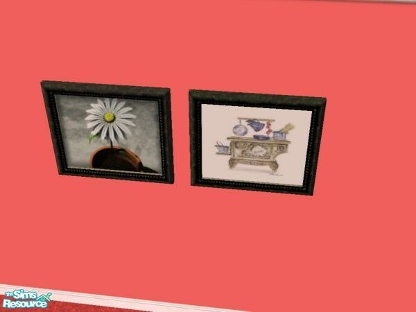 Sims 2 — The Lone Daisy Reprint Set by Modfan by modfan — Reprint of the Lone Daisy Painting. - Please do not