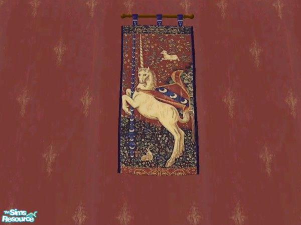 Sims 2 — Gryffindor Tapestry by luvs10s — Medieval tapestry for Gryffindor common room. TSRAA object.