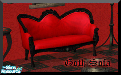 The Sims Resource - Goth Sofas - Goth Sofa Red