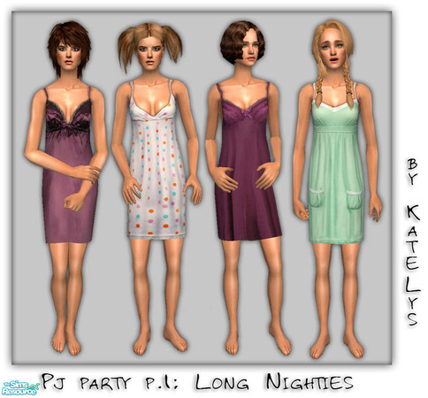 Sims 2 — FS 54 - PJ Party 1 - Long nighties by katelys — 4 different nighties 