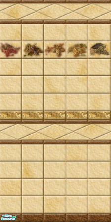 Sims 2 — Tuscany I - 10 by perelinka — Tuscan tiled wall.