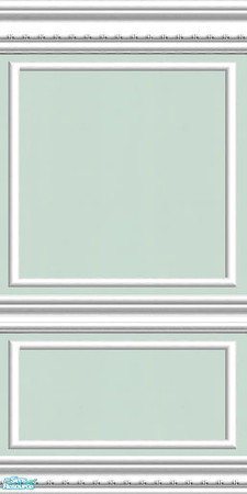 Sims 2 — jsf2WFWAqua by jsf — White, beaded mouldings with panels hold a versatile and subtlely textured aqua wallpaper