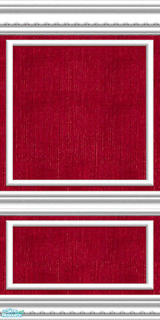 Sims 2 — jsf2WFWRedStrie by jsf — White, beaded mouldings with panels hold a versatile, textured, deep red, stried