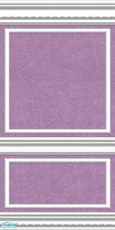 Sims 2 — jsf2WFWViolet by jsf — White, beaded mouldings with panels hold a versatile and textured violet wallpaper to use