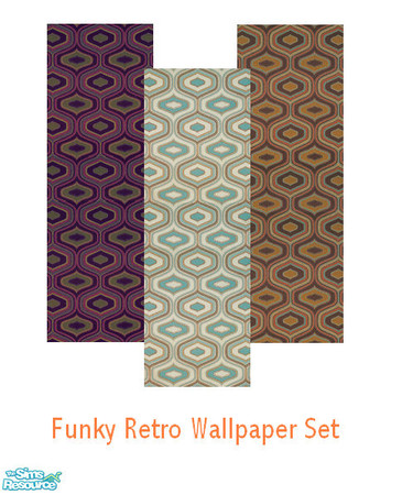 Sims 2 — Funky Retro Wallpaper Set by thekewlestnerd — A fun, funky wallpaper design for your sims!