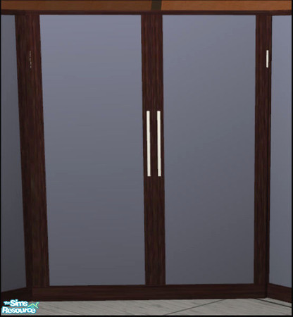 Sims 2 — Naturals Bedroom Ebony - Cornerwardrobe-blue by Elize-37sims — Blue door panels