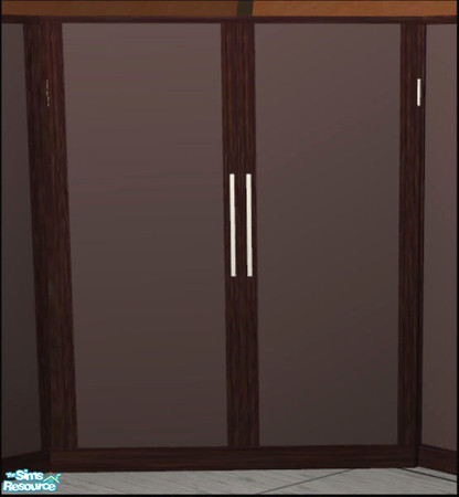 Sims 2 — Naturals Bedroom Ebony - Cornerwardrobe-brown by Elize-37sims — Brown door panels