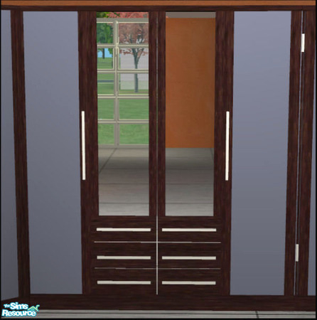 Sims 2 — Naturals Bedroom Ebony -Largewardrobe-blue by Elize-37sims — Blue door panels