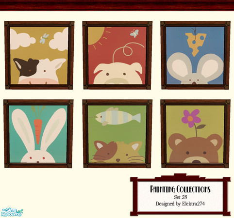 Sims 2 — Painting Collections - Set 28 by elektra274 — Six coordinating paintings for use in your sim homes.