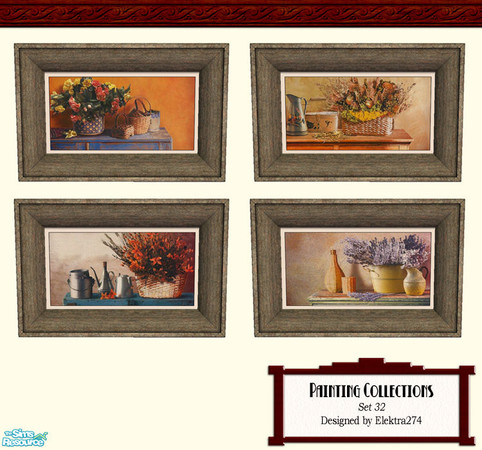 Sims 2 — Painting Collections - Set 32 by elektra274 — Four coordinating paintings for use in your sim homes.