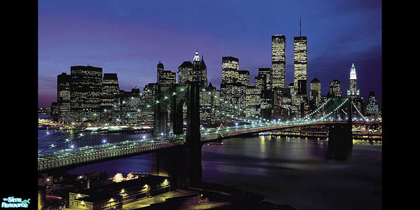 Sims 2 — Manhattan Lights by brittie — This is the mural that one of my brothers had in their room growing up... a