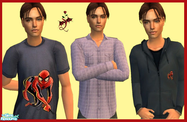 Sims 2 — Casual Blue by cariadbach — A collection of three casual outfits for your male Sim
