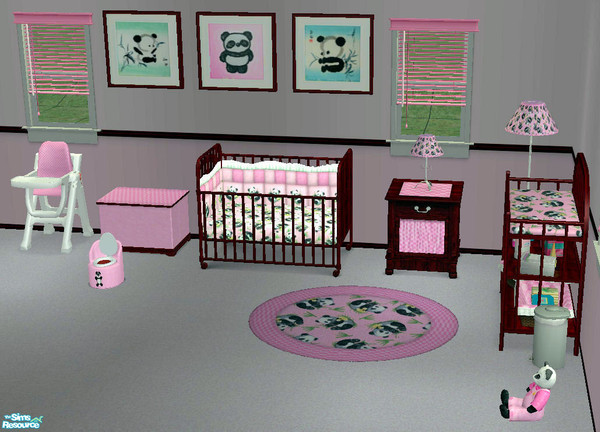 Sims 2 — Red\'s Pink Panda Nursery by red1060 — This adorable pink nursery features cute little Panda Bears. The Set