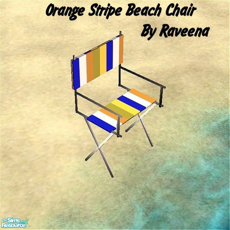 Sims 2 — Beach Chair Orange Stripe by Raveena — You need Buntah's mesh for this chair to work in the game. Download it