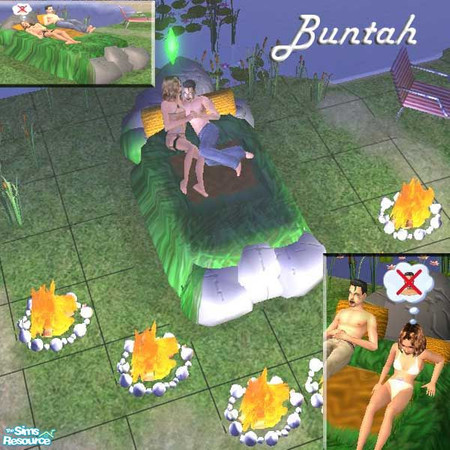 Sims 2 — Brown Pillows by buntah — The pillows are the only "bedding" for this bed. You need these or you will