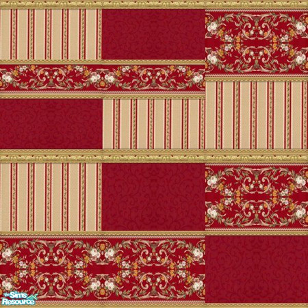 Sims 2 — sh_redfloralset by countrysue — Set of 6 elegant wallcoverings