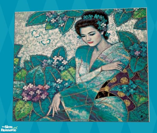 Sims 2 — Oriental Blue by mom_of2boyz — A painting by Karl Bang. 