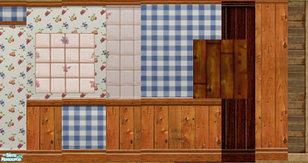 Sims 2 — House Party Country Livin' by sara_dippity — The more down home wall and floor decor in The Sims House Party.
