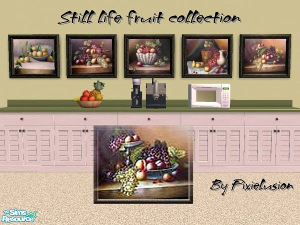 Sims 2 — Fruit5 by pixielusion — A painting of fruit in warm tones for your walls.
