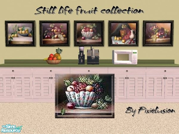 Sims 2 — Fruit3 by pixielusion — A painting of fruit in warm tones for your walls.
