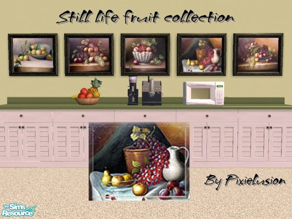 Sims 2 — Fruit4 by pixielusion — A painting of fruit in warm tones for your walls.
