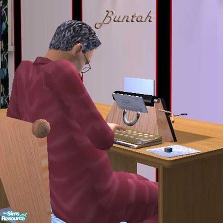 Sims 2 — Wooden Typewriter by buntah — This is a recolor of my Black Typewriter mesh. Get the mesh here at TSR.