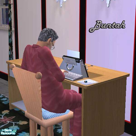 Sims 2 — Silver Typewriter by buntah — This is a recolor of my Black Typewriter mesh. Get the mesh here at TSR.