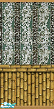 Sims 2 — Time Warp Tiki Green Wainscot by c_literati — An authentic wall treatment imported to you from Vacation Island!