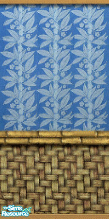 Sims 2 — Time Warp Tiki Blue Wainscot by c_literati — An authentic wall treatment imported to you from Vacation Island!